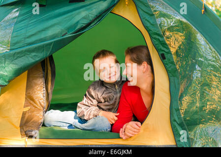 camping Urlaub mit der Familie im Urlaub im Sommer Stockfoto