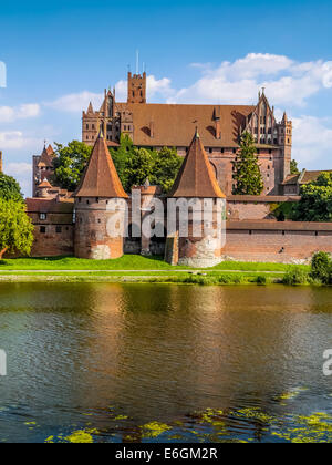 Malerisches Panorama des Marienburger Schlosses in Pommern, Polen Stockfoto