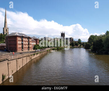 Fluß Severn, Worcester, Großbritannien Stockfoto