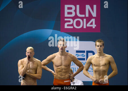 Berlin, Deutschland. 23. August 2014. Team Niederlande sind Pipctured in die Männer 4x200m Freistil vorläufig auf der 32. LEN europäischen Swimming Championships 2014 im Velodrom in Berlin, Deutschland, 23. August 2014. Foto: Maja Hitij/Dpa/Alamy Live News Stockfoto