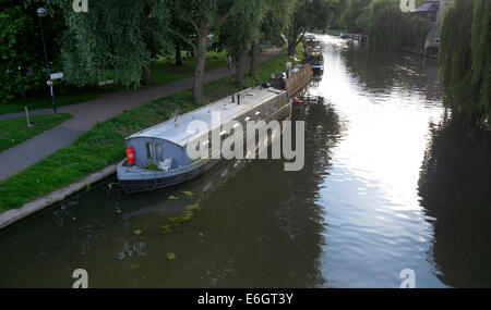 Blick auf den Fluss Cam von Victoria Avenue Bridge, Cambridge England Stockfoto