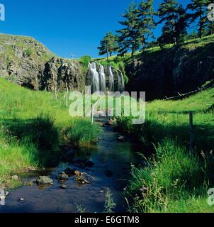 Wasserfall von Veyrines, Cantal, Auvergne, Frankreich. Stockfoto