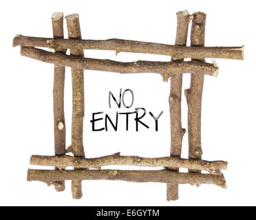 Kein Eintrag Zeichen mit Zweigen Stockfoto