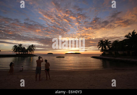 Sonnenuntergang in Kola Kinabalu, Borneo Stockfoto