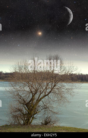 Frühlingsnacht. Elemente dieses Bildes, eingerichtet von der NASA Stockfoto