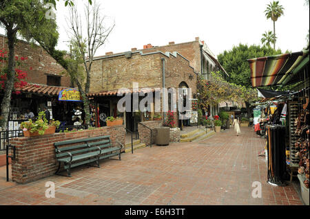 Calle Olvera, oder Olvera Street. El Pueblo de Los Angeles Historic Monument, Los Angeles, Kalifornien, USA Stockfoto