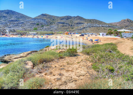 Cala Reona Strand an der mediterranen Küste der Costa Calida, Ostküste von Spanien Stockfoto