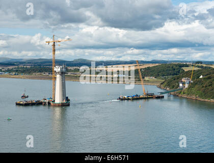 Queensferry Kreuzung (ehemals her Austausch Kreuzung) über die Firth-of-forth. Anschluß an North Queensferry. Stockfoto