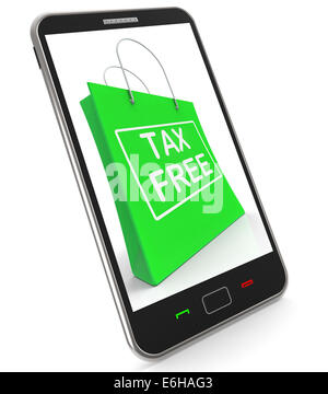 Tax Free Shopping Handy zeigt keine Pflicht-Besteuerung Stockfoto