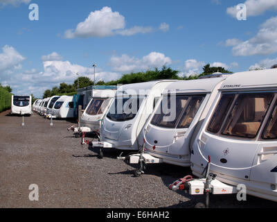 Wohnwagen-Verkaufsseite, Holt Heath, Worcestershire, UK Stockfoto