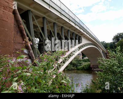 Holt Flotte Brücke über den Fluss Severn, entworfen von Thomas Telford, Holt, Worcestershire, UK Stockfoto