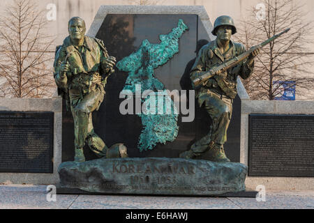 Korean War Memorial im War Memorial Plaza in der Innenstadt von Nashville, Tennessee Stockfoto