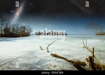 zugefrorenen Fluss im Frühjahr. Elemente dieses Bildes, eingerichtet von der NASA Stockfoto