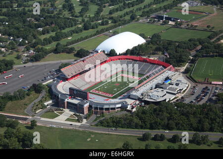 Luftaufnahme von Rutgers University Stadium, New Brunswick, New Jersey Stockfoto