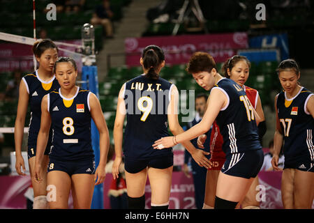 Ariake Coliseum, Tokio, Japan. 23. August 2014. China Teamgruppe (CHN), 23. August 2014 - Volleyball: Volleyball World Grand Prix 2014 Finale match zwischen Türkei 2-3 China im Ariake Coliseum, Tokio, Japan. Bildnachweis: AFLO SPORT/Alamy Live-Nachrichten Stockfoto