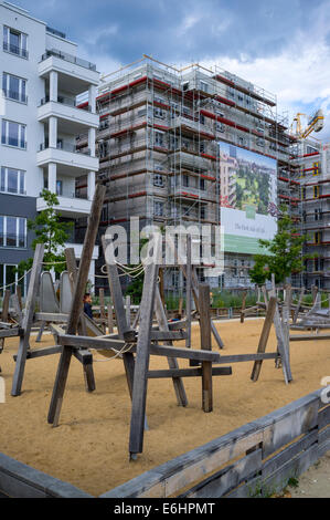 Luxus Wohnung Neubau im Bau am Gleisdreieck-Park in Berlin-Mitteldeutschland Stockfoto