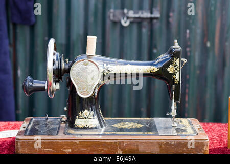 Oldtimer Singer-Nähmaschine Stockfoto