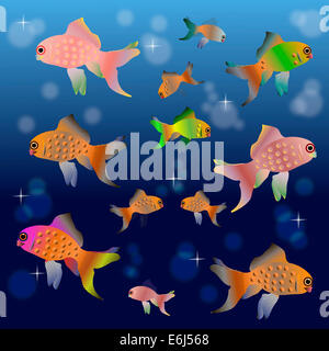 Bunte Comic-Fische Stockfoto