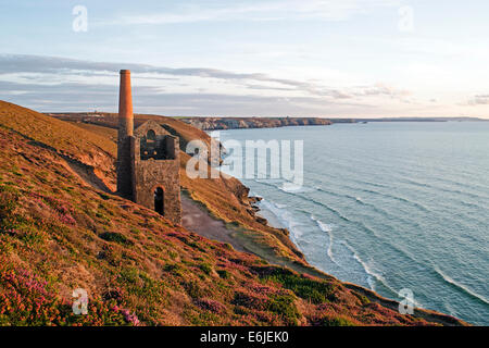 Das alte Maschinenhaus an der stillgelegten Towanroath Tin MIne in der Nähe von Extrameldung in Cornwall, Großbritannien Stockfoto