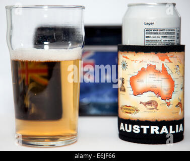 Souvenir australisches Bier Kühler und Lager, London Stockfoto