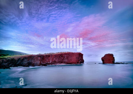 Schatz-Rock bei Sonnenuntergang. Lanai, Hawaii Stockfoto