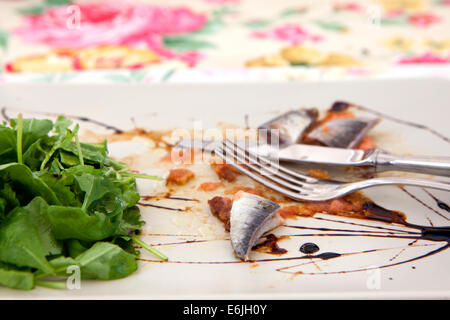 Sardinen auf Toast Vorspeise im Restaurant in Lissabon, Portugal Stockfoto