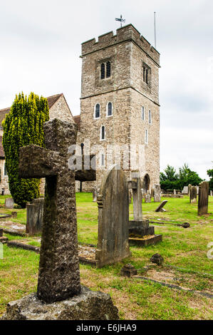 Aylesford Kirche in der Nähe von Maidstone in Kent. Der älteste Teil der Kirche (die Basis des Turms) ist Norman. Stockfoto