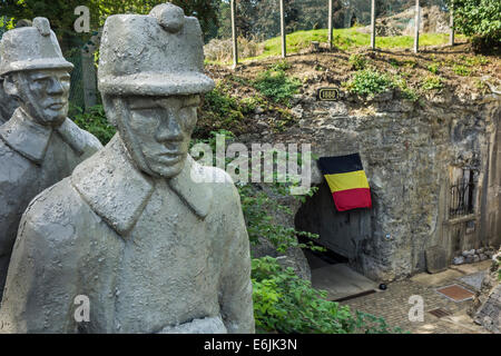 Eingangstor des Fort de Loncin, zerstört während der erste Weltkrieg in der Schlacht von Luik / Liège, Belgien Stockfoto