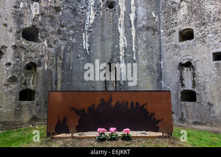 Kugel gezeichneten Wand in Fort-de-Loncin, einer von zwölf Forts als Teil der Befestigungsanlagen Lüttich während WW1, Belgien Stockfoto