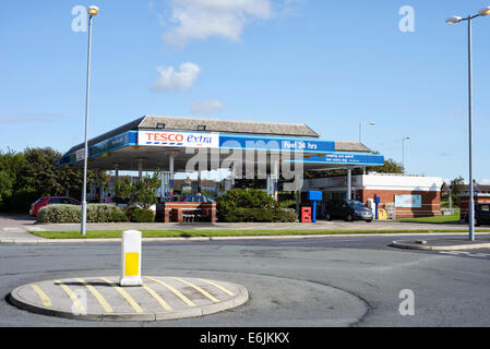 Tesco Tankstelle in Blackpool, Lancashire, England Stockfoto