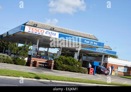 Tesco Tankstelle in Blackpool, Lancashire, England Stockfoto