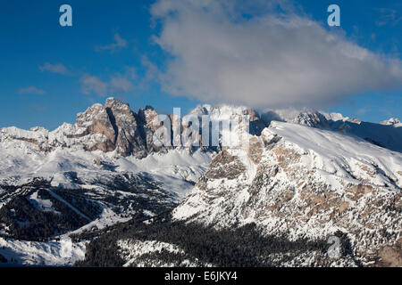 Die Odle Geislerspitzen einschließlich der Pitla Fermeda und die Gran Fermeda Selva Val Gardena Dolomiten Italien Stockfoto