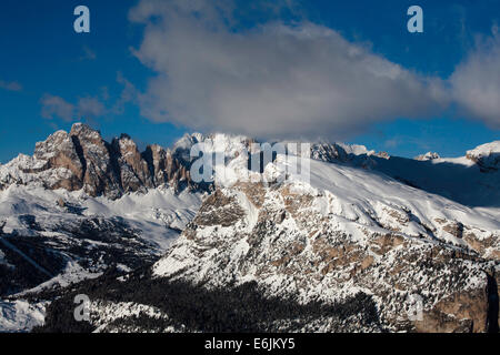 Die Odle Geislerspitzen einschließlich der Pitla Fermeda und die Gran Fermeda Selva Val Gardena Dolomiten Italien Stockfoto