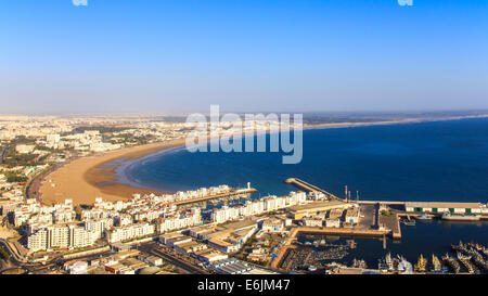 Panorama von Agadir, Marokko. Blick vom Berg. Stockfoto