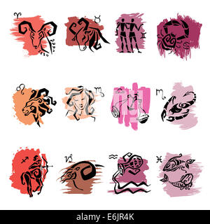 Horoskop. Zeichen des Tierkreises. Stockfoto