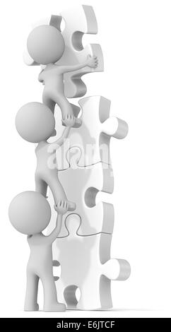 Der Dude X 3 weißen Puzzle Turm des Gebäudes. Stockfoto