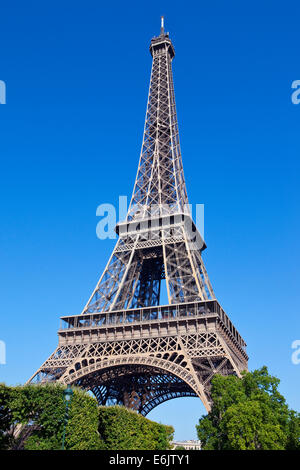 Die prächtigen Eiffelturm in Paris, gesehen vom Champ des Mars. Stockfoto