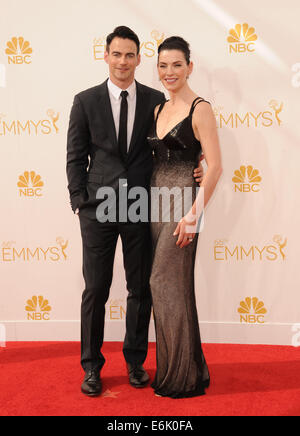 Los Angeles, Kalifornien, USA. 25. August 2014. Julianna Margulies, Keith Lieberthal Teilnahme an der 66. Annual Primetime Emmy Awards - Ankünfte im Nokia Theatre in Los Angeles, Kalifornien am 25. August 2014 statt. 2014-Credit: D. Long/Globe Fotos/ZUMA Draht/Alamy Live-Nachrichten Stockfoto