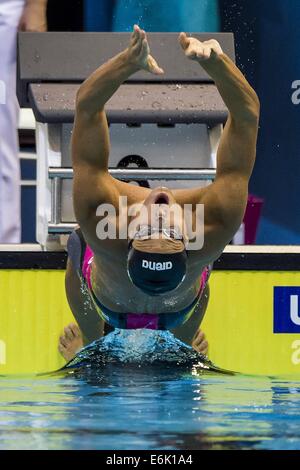 Berlin, Deutschland. 23. August 2014. Luca Mencarini ITA 200 Rücken Männer 32. LEN Europameisterschaften Berlin, Deutschland © Abschlussaktion Plus Sport/Alamy Live-Nachrichten Stockfoto