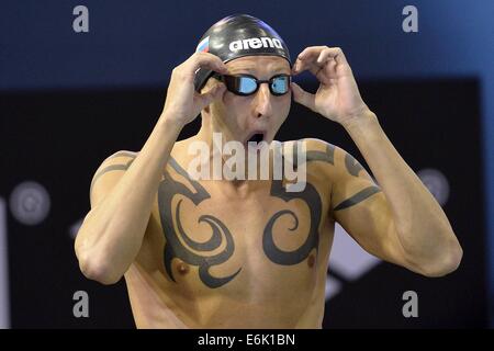 Berlin, Deutschland. 23. August 2014. Nikita Konovalov Russland 100m Schmetterling Männer Schwimmen 32. LEN Europameisterschaften Berlin, Live Deutschland © Aktion Plus Sport/Alamy News Stockfoto