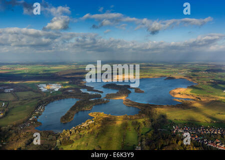 Luftaufnahme, Teterower See, Mecklenburger Seenplatte, Teterow, Mecklenburg-Western Pomerania, Deutschland Stockfoto