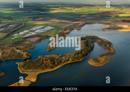 Luftaufnahme, Teterower See See, Mecklenburger Seenplatte, Teterow, Mecklenburg-Western Pomerania, Deutschland Stockfoto