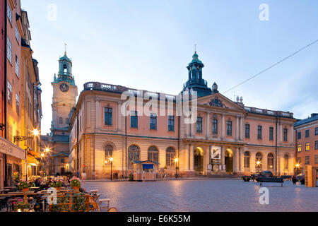 Schwedischen Akademie der Wissenschaften, Svenska Akademien, ehemalige Börsengebäude, Börshuset, Stortorget Platz, Altstadt Stockfoto