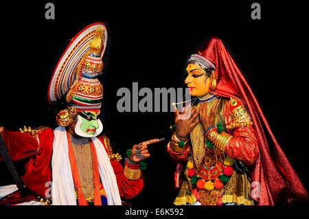 Kathakali, traditionelles Ritual Tanztheater, Varkala, Süd-West-Indien, Kerala, Indien Stockfoto