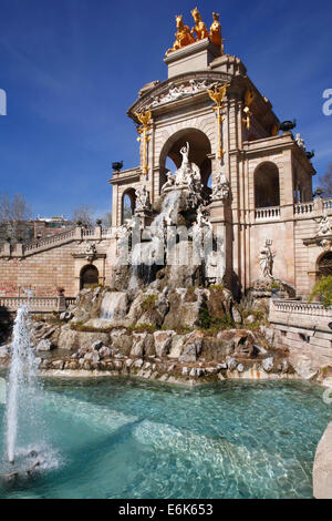 Font De La Cascada, cascading Brunnen, Parc De La Ciutadella, Barcelona, Katalonien, Spanien Stockfoto