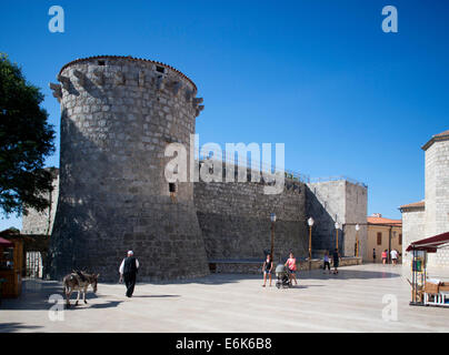 Frankopan Schloss, Frankopanski Kaštel Altstadt Krk, Insel Krk, Kroatien Stockfoto