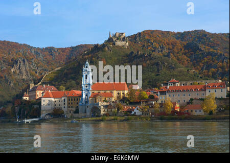 Stadtbild von Dürnstein an der Donau, Wachau, Niederösterreich, Österreich Stockfoto