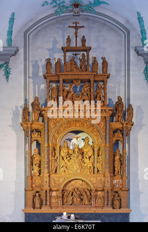 Renaissance-Hochaltar, Parish Church of St. Charles Borromeo, Hohenems, Rheintal, Vorarlberg, Österreich Stockfoto