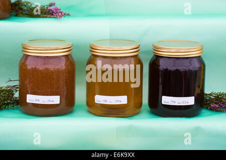 Haus produziert Honig auf dem Display an einer Landwirtschaftsausstellung. Stockfoto