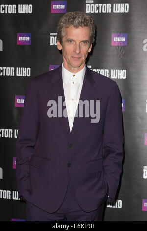 8. Reihe von Doctor Who mit Peter Capaldi, TV-premiere am Leicester Square in London. Stockfoto
